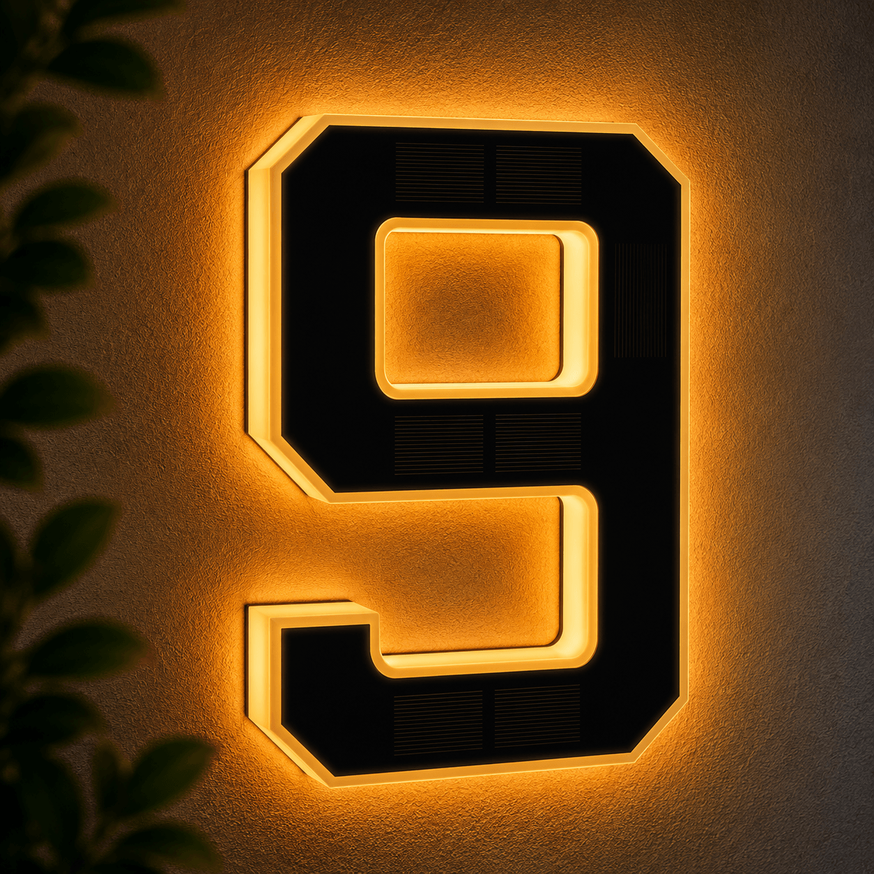 Solar LED House Number Light – Illuminated Address Number Sign for Outdoor Home & Mailbox