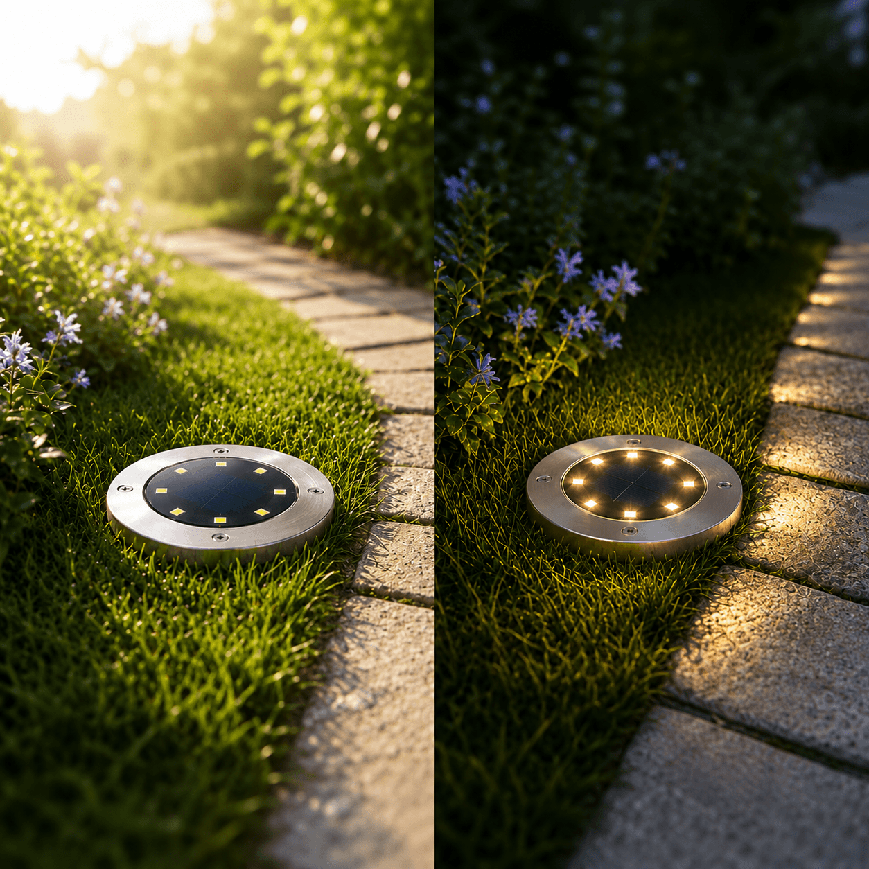 10-Pack Solar Ground Lights Outdoor Waterproof IP65 Pathway & Garden Lights