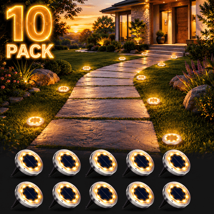 10-Pack Outdoor Solar Ground Lights