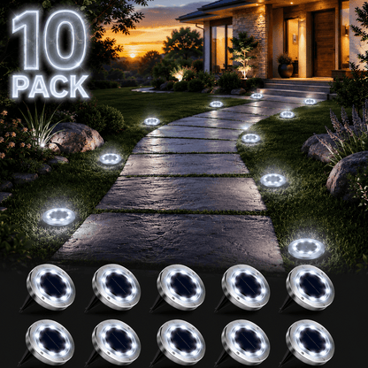 10-Pack Outdoor Solar Ground Lights