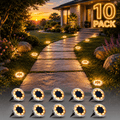 10-Pack Solar Ground Lights Outdoor Waterproof Pathway & Garden Lights