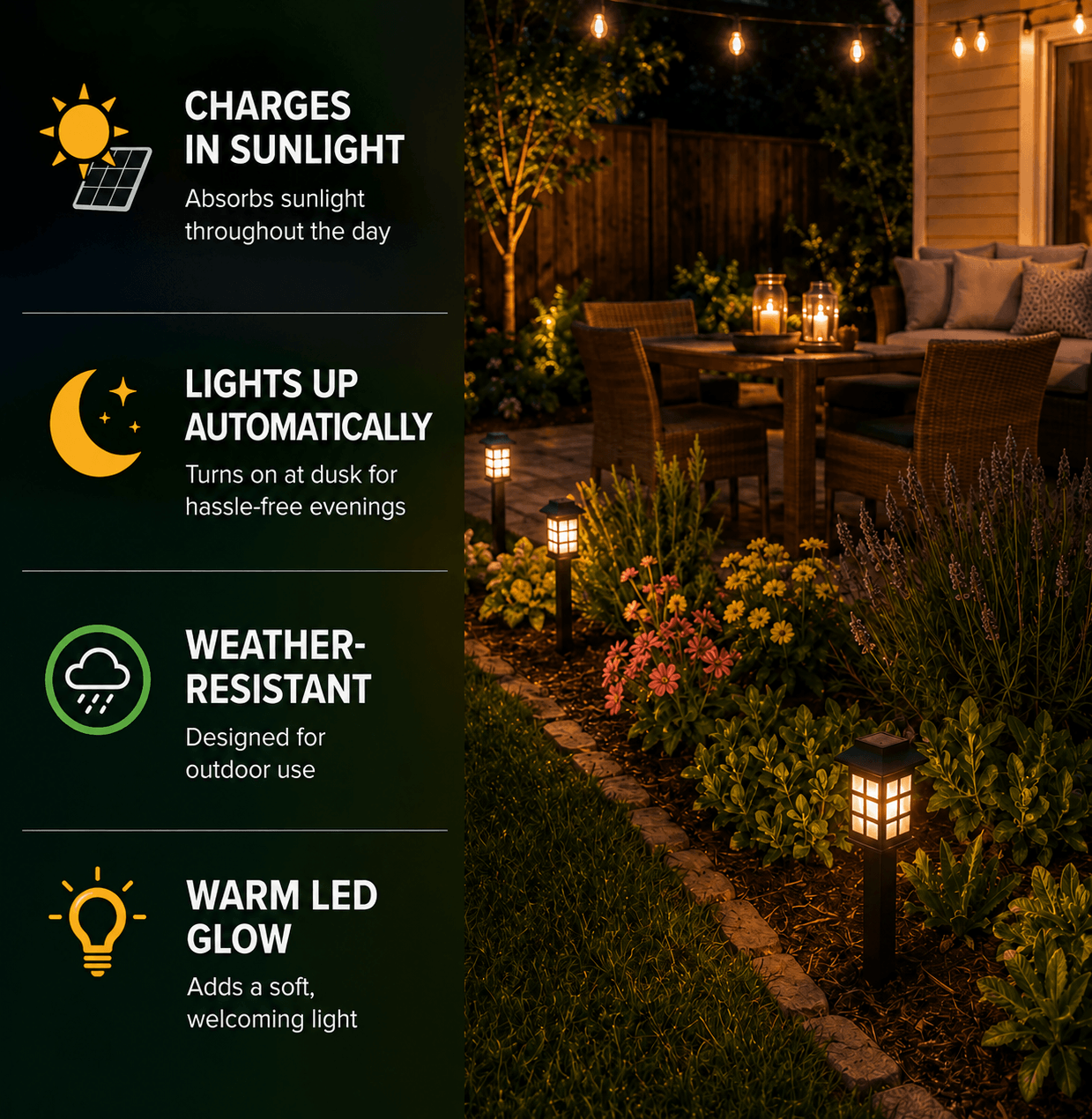 12-Pack Solar Garden Lights Outdoor – LED Pathway & Landscape Stake Lights