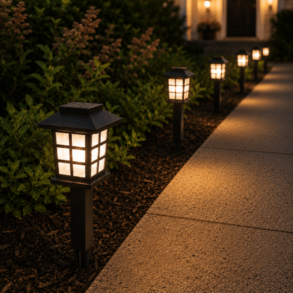 12-Pack Solar Garden Lights Outdoor – LED Pathway & Landscape Stake Lights