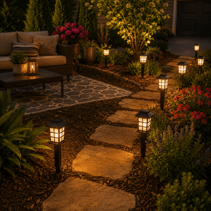 12-Pack Solar Garden Lights Outdoor – LED Pathway & Landscape Stake Lights