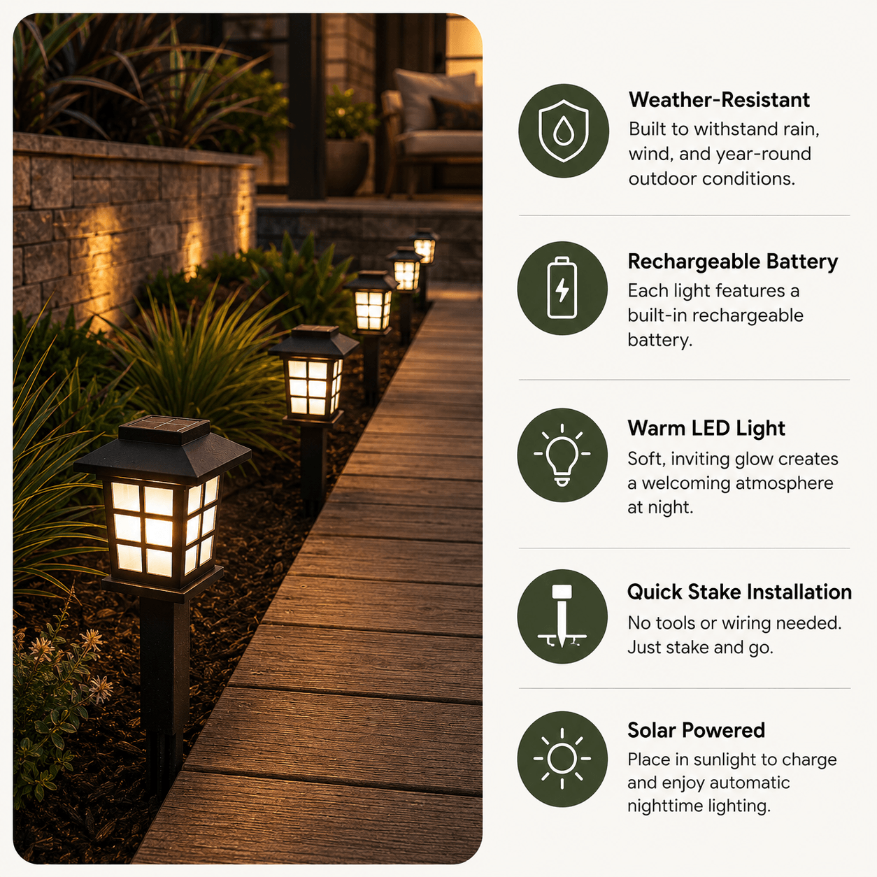12-Pack Solar Garden Lights Outdoor – LED Pathway & Landscape Stake Lights