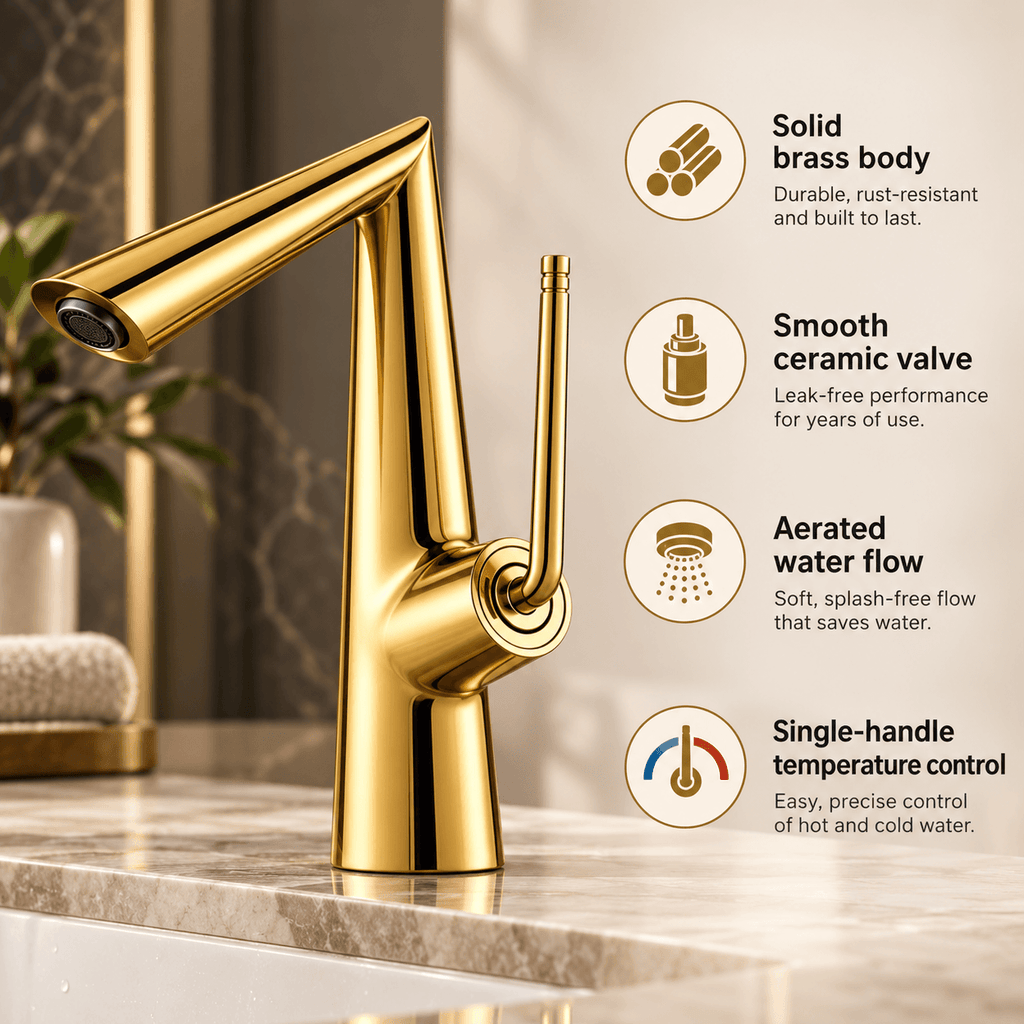 Bathroom Faucet Single Hole, Single Handle Lavatory Sink Faucet