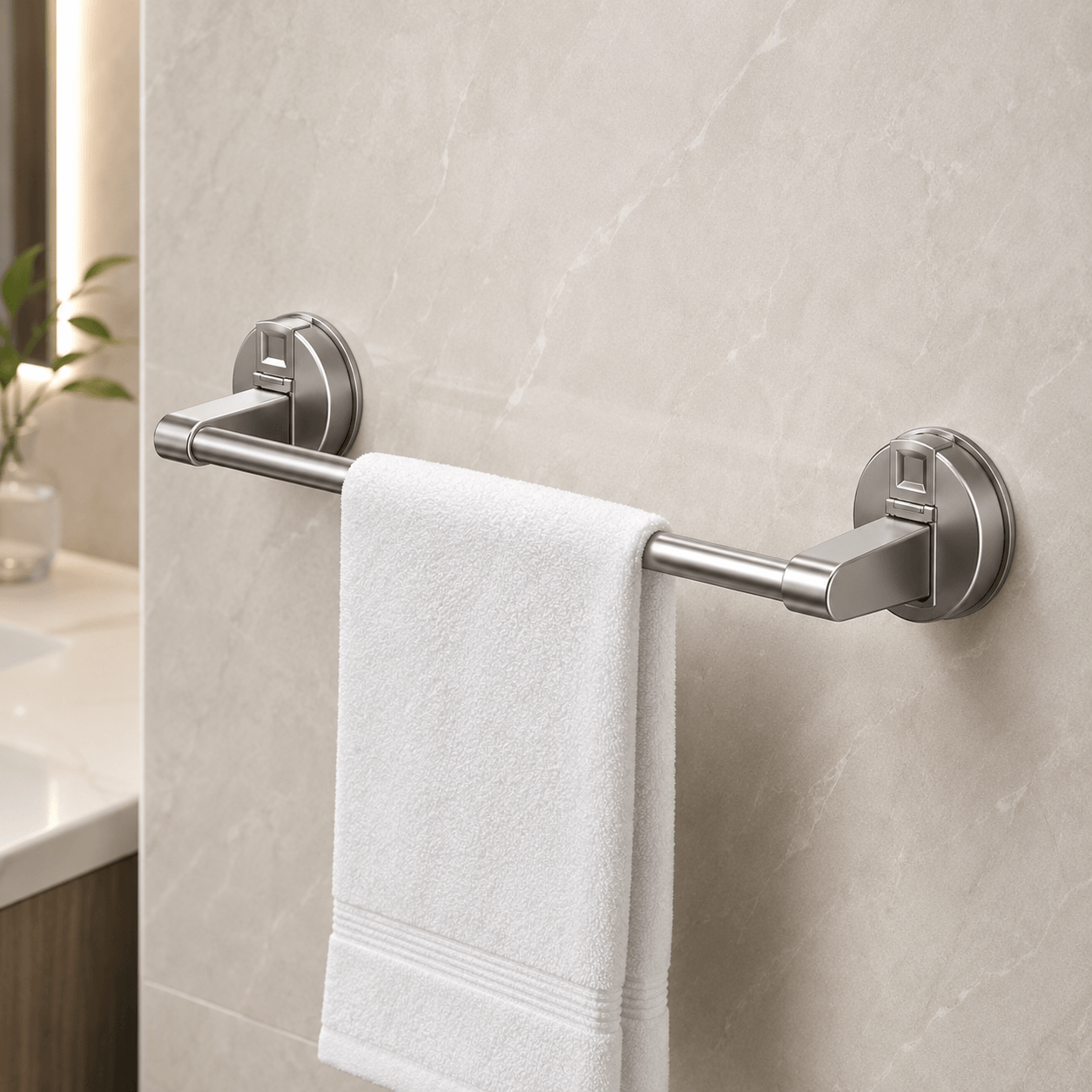 Bathroom Towel Bar – Wall Mounted No Drill Adhesive Towel Rack