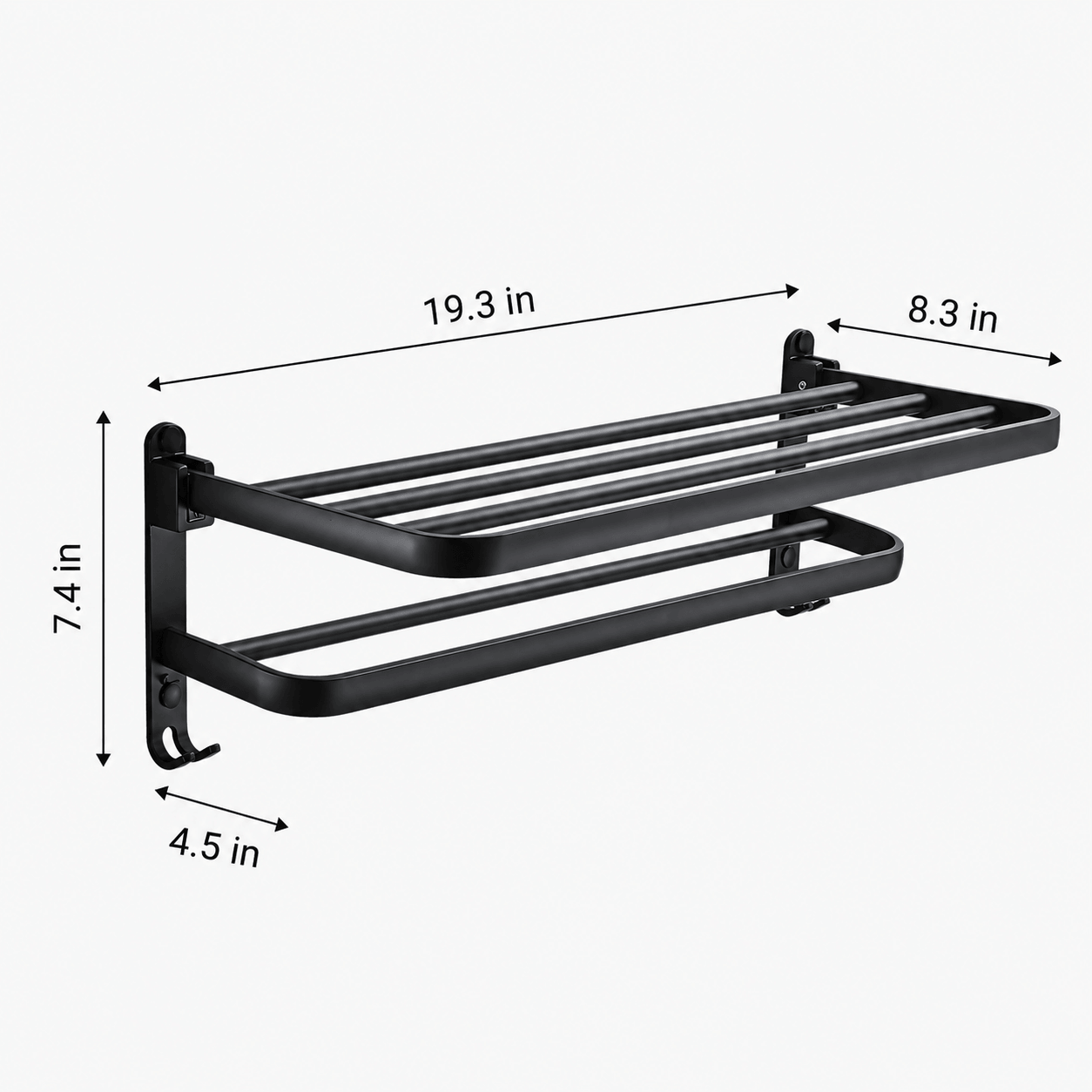 Wall Mounted Towel Rack – Bathroom Towel Bar with Shelf