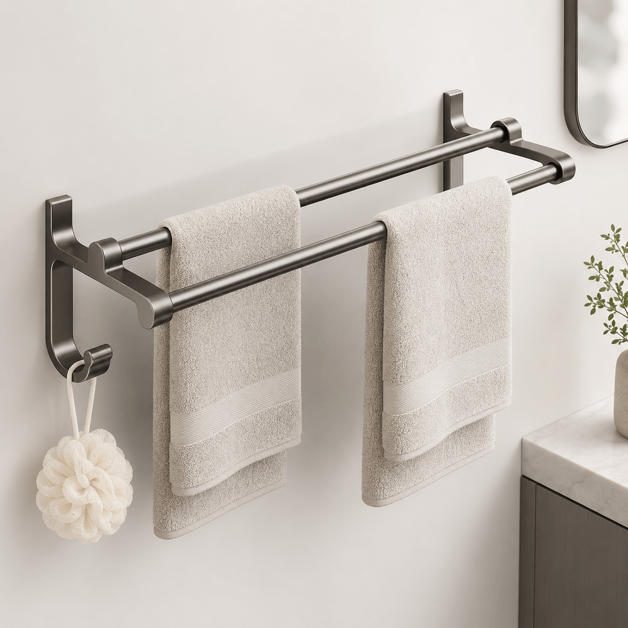 Wall Mounted Towel Rack – Bathroom Towel Bar, Double Towel Bar
