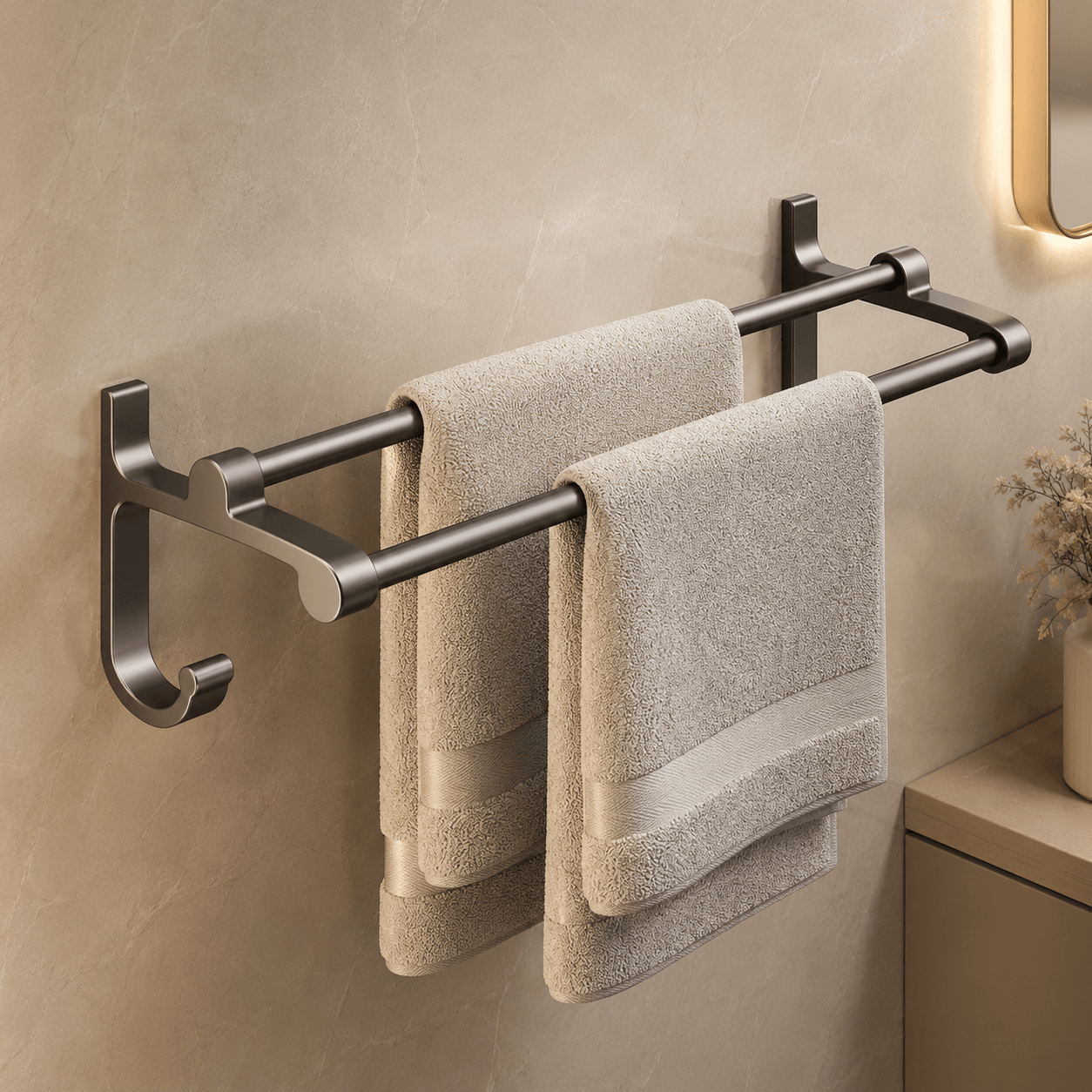 Wall Mounted Towel Rack – Bathroom Towel Bar, Double Towel Bar