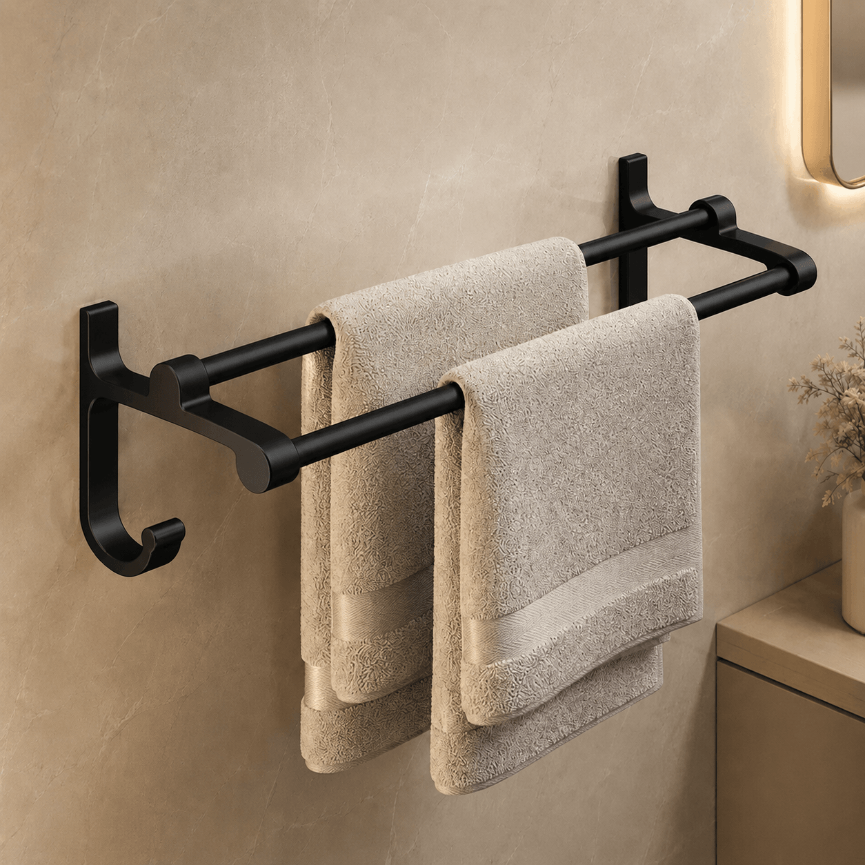 Wall Mounted Towel Rack – Bathroom Towel Bar, Double Towel Bar