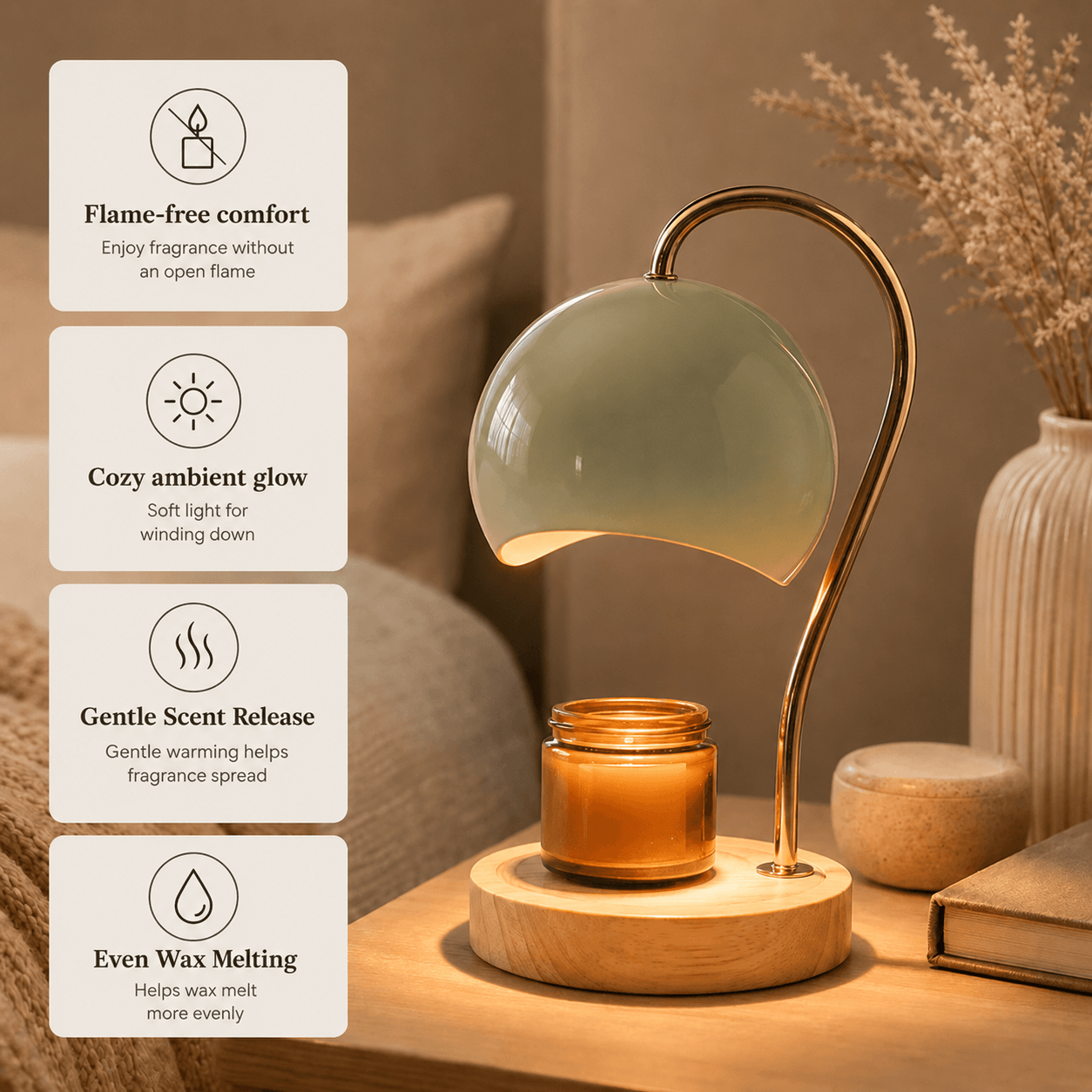 Candle Warmer Lamp, Dimmable Wax Warmer for Jar Candles