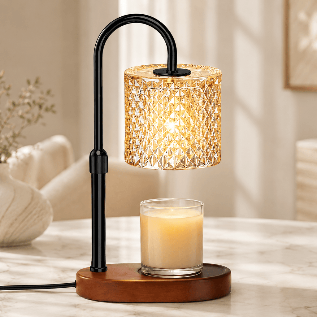 Candle Warmer Lamp with Timer & Dimmer, Crystal Wax Warmer for Jar Candles
