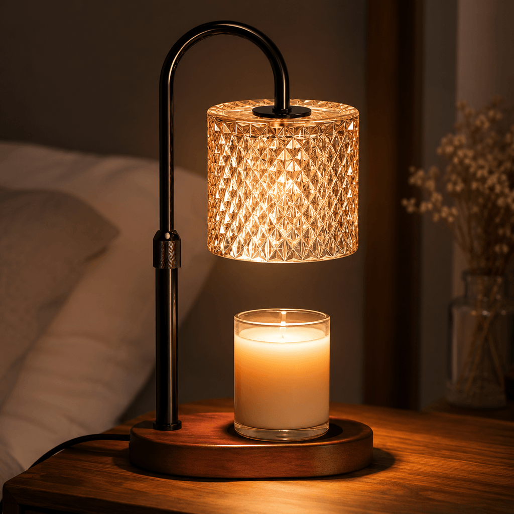 Candle Warmer Lamp with Timer & Dimmer, Crystal Wax Warmer for Jar Candles