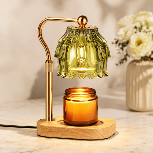 Candle Warmer Lamp with Timer & Dimmer, Glass Wax Warmer for Jar Candles