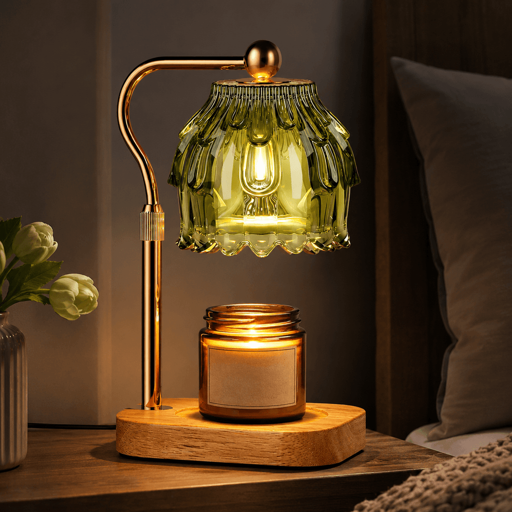 Candle Warmer Lamp with Timer & Dimmer, Glass Wax Warmer for Jar Candles