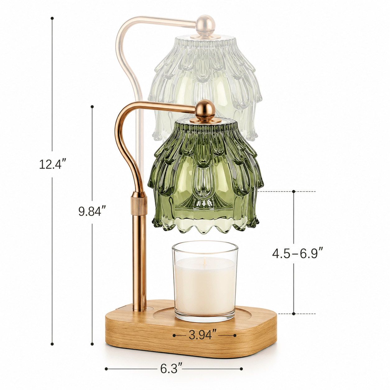 Candle Warmer Lamp with Timer & Dimmer, Glass Wax Warmer for Jar Candles