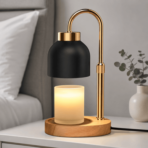 Candle Warmer Lamp with Timer & Dimmer, Gold Accent Wax Warmer for Jar Candles