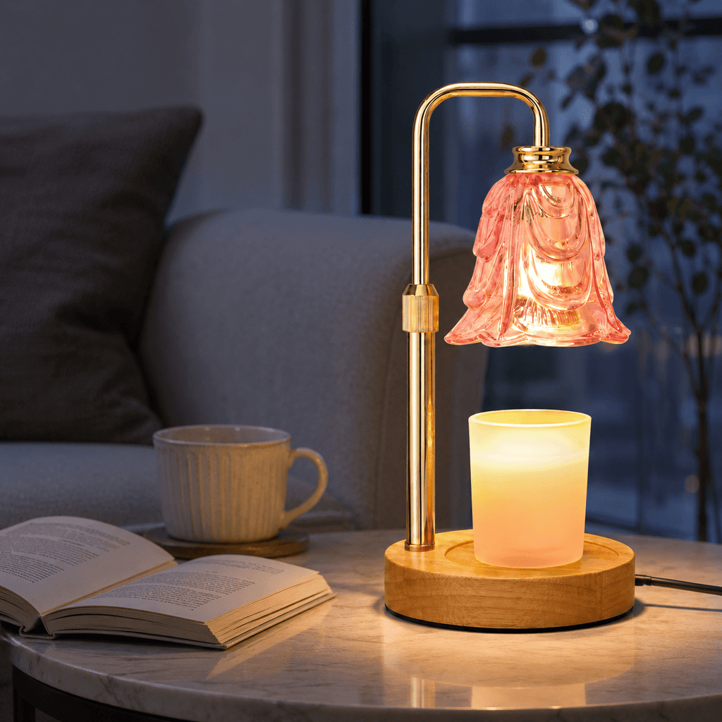 Candle Warmer Lamp with Timer, Pink Tulip Wax Warmer for Candles