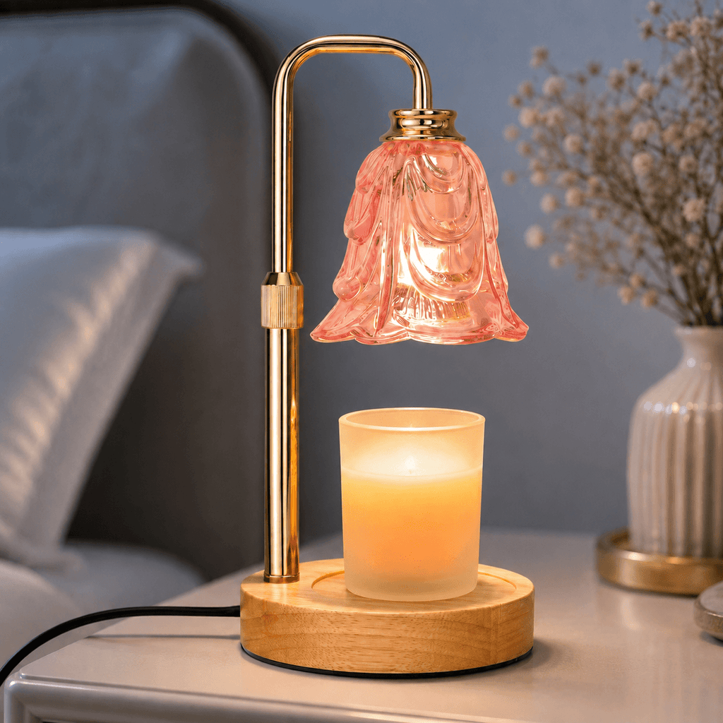 Candle Warmer Lamp with Timer, Pink Tulip Wax Warmer for Candles