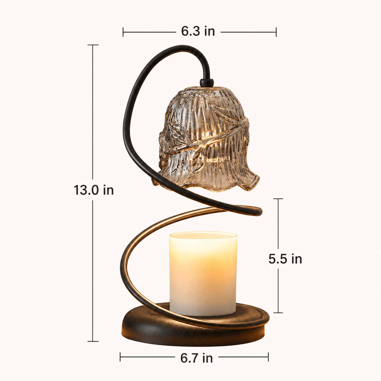 Candle Warmer Lamp with Timer, Spiral Glass Wax Warmer for Jar Candles