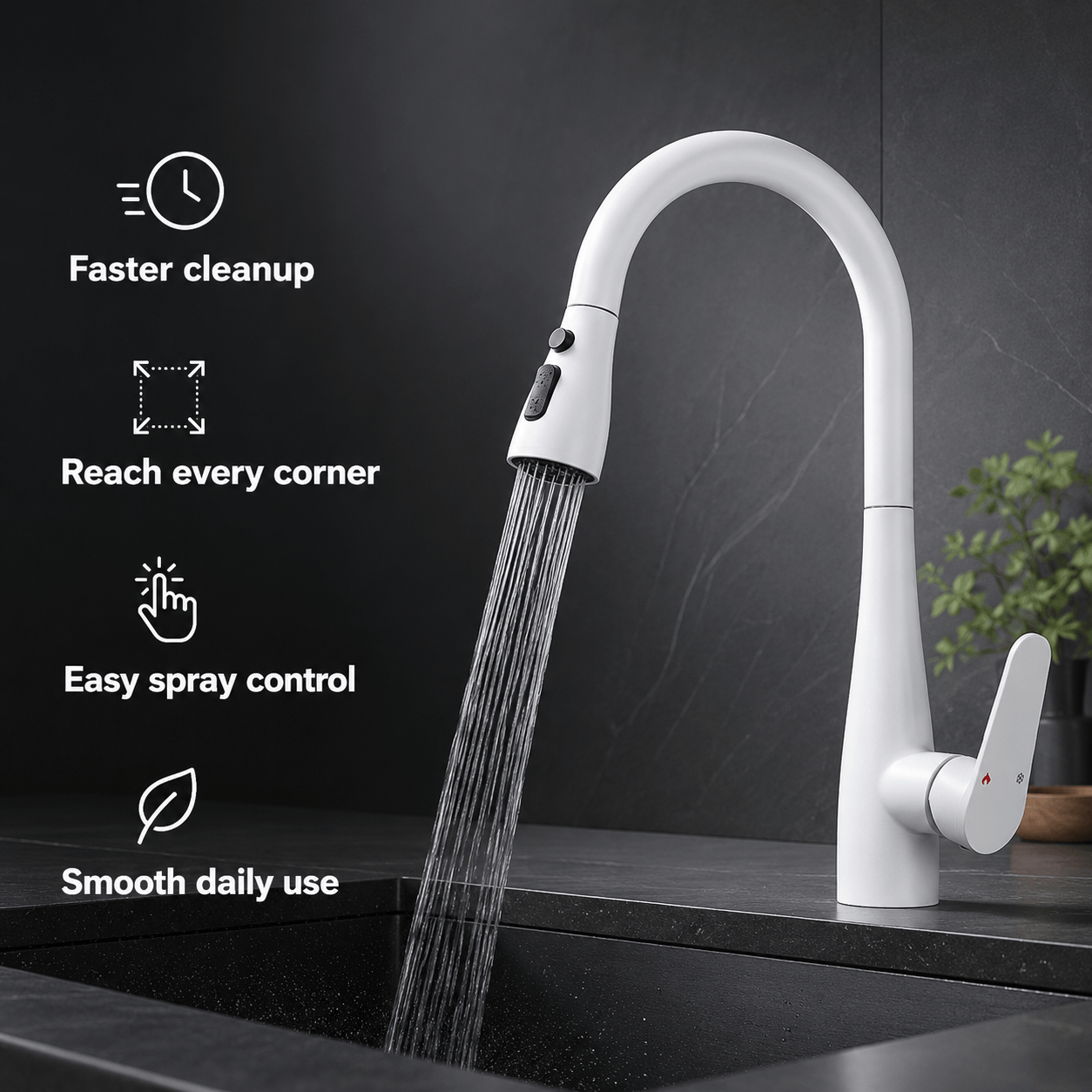 Kitchen Faucet with Sprayer – Pull Down, Single Handle