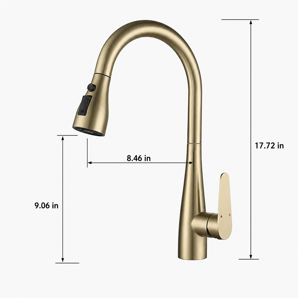 Kitchen Faucet with Sprayer – Pull Down, Single Handle