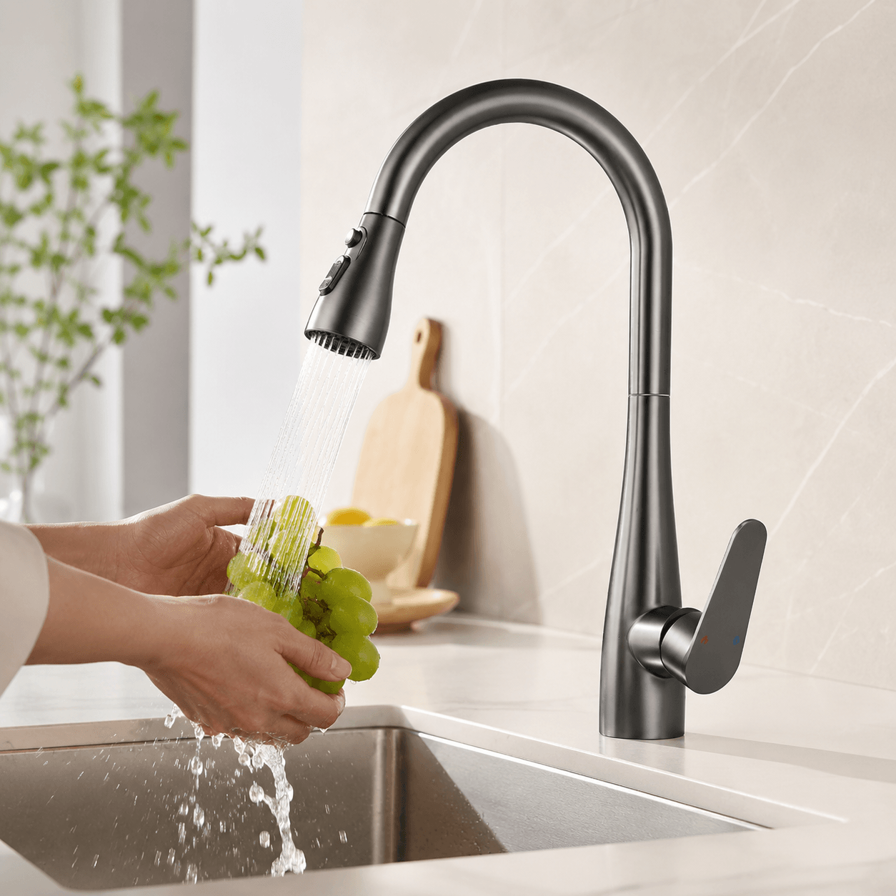 Kitchen Faucet with Sprayer – Pull Down, Single Handle
