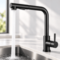 Kitchen Faucet with Sprayer, Black Pull Out Single Handle Faucet