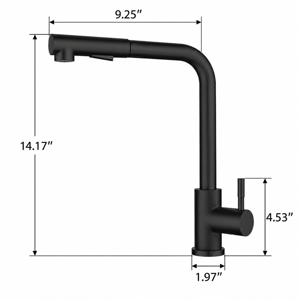 Kitchen Faucet with Sprayer, Black Pull Out Single Handle Faucet