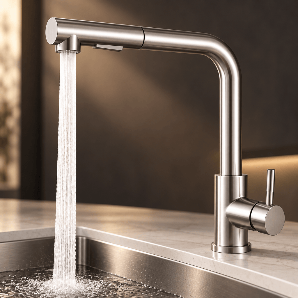 Kitchen Faucet with Sprayer, Black Pull Out Single Handle Faucet