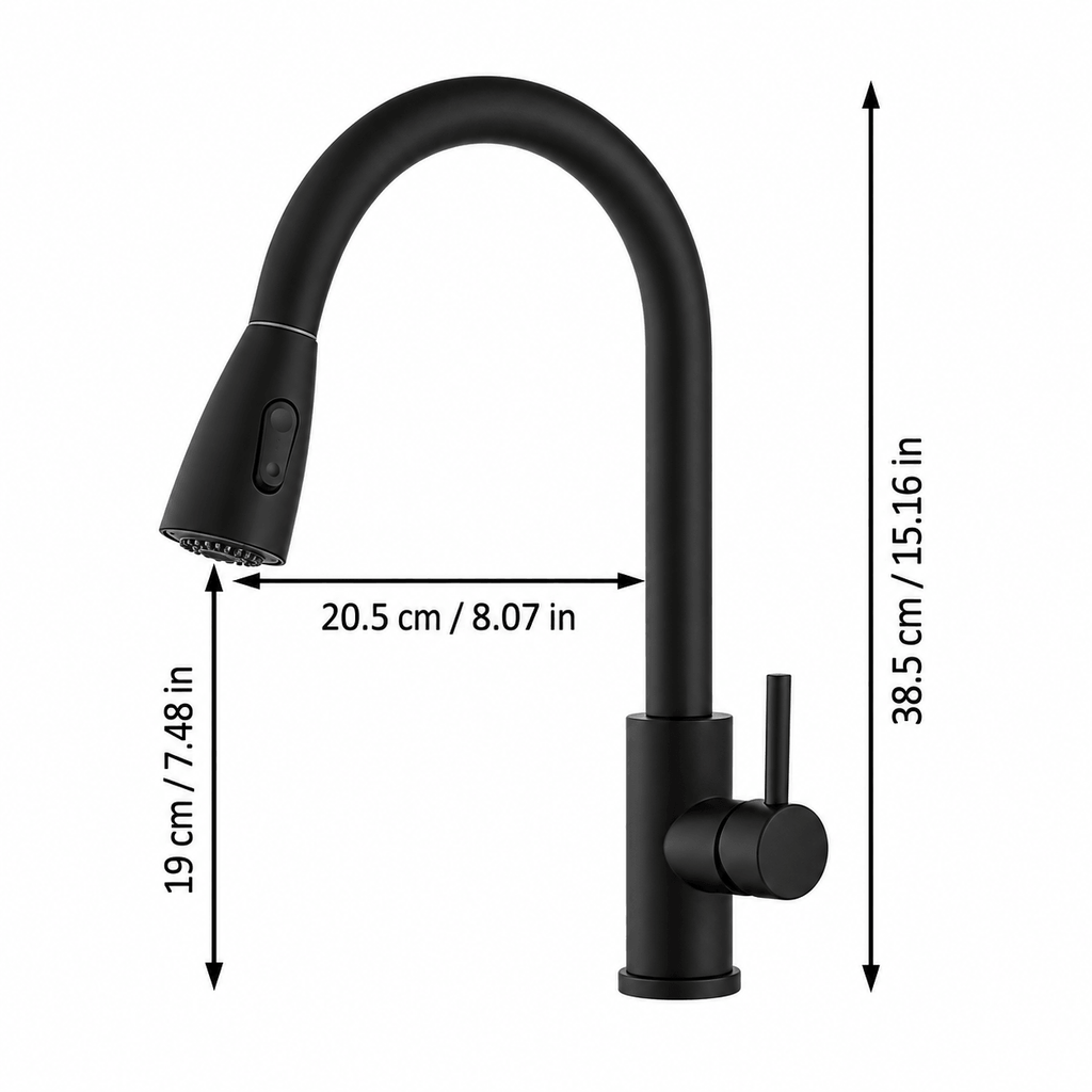 Kitchen Faucet with Sprayer, Pull Down Single Handle High Arc