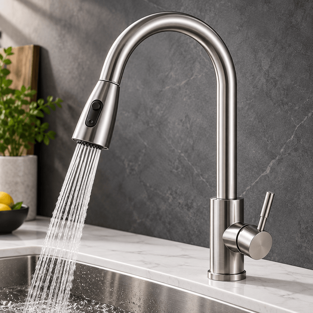 Kitchen Faucet with Sprayer, Pull Down Single Handle High Arc