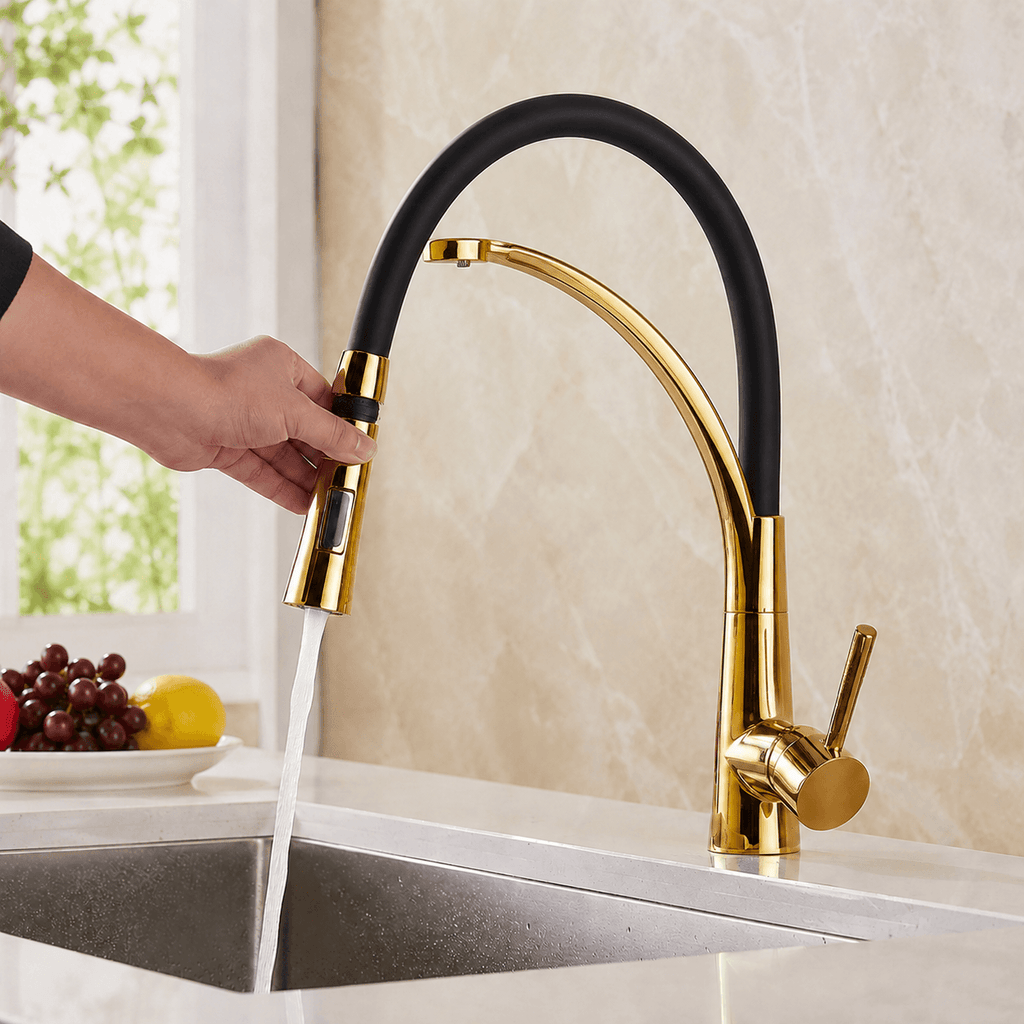 Kitchen Faucet with Sprayer – Single Handle Pull Down Sink Faucet