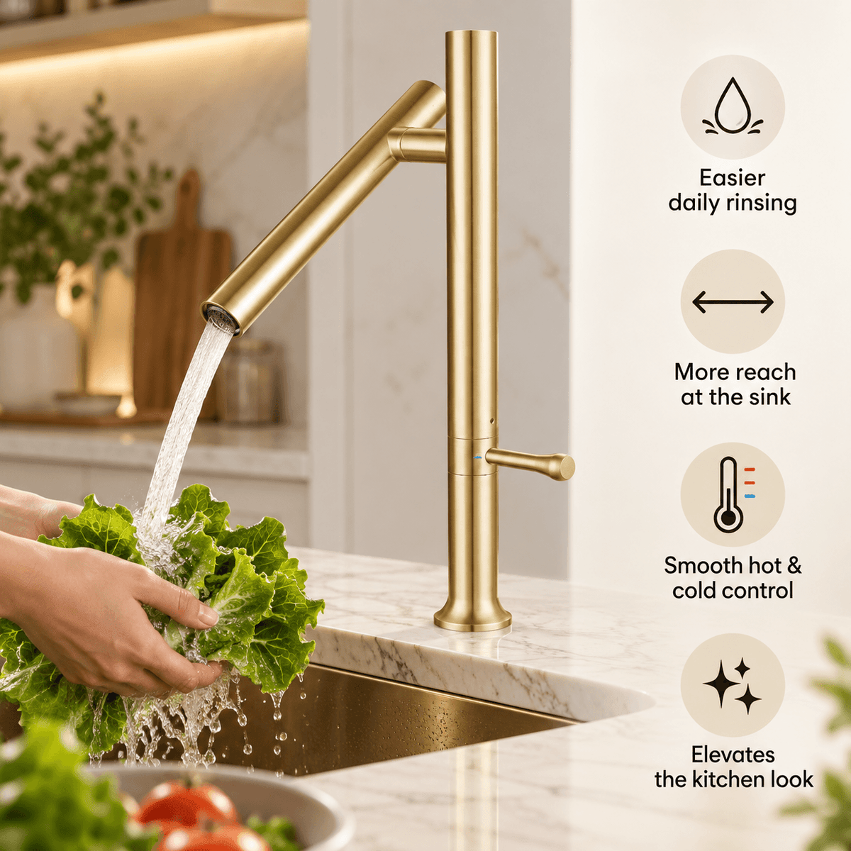 Kitchen Sink Faucet, Single Handle Single Hole High Arc