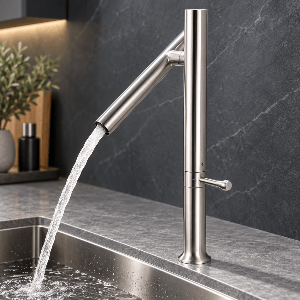 Kitchen Sink Faucet, Single Handle Single Hole High Arc