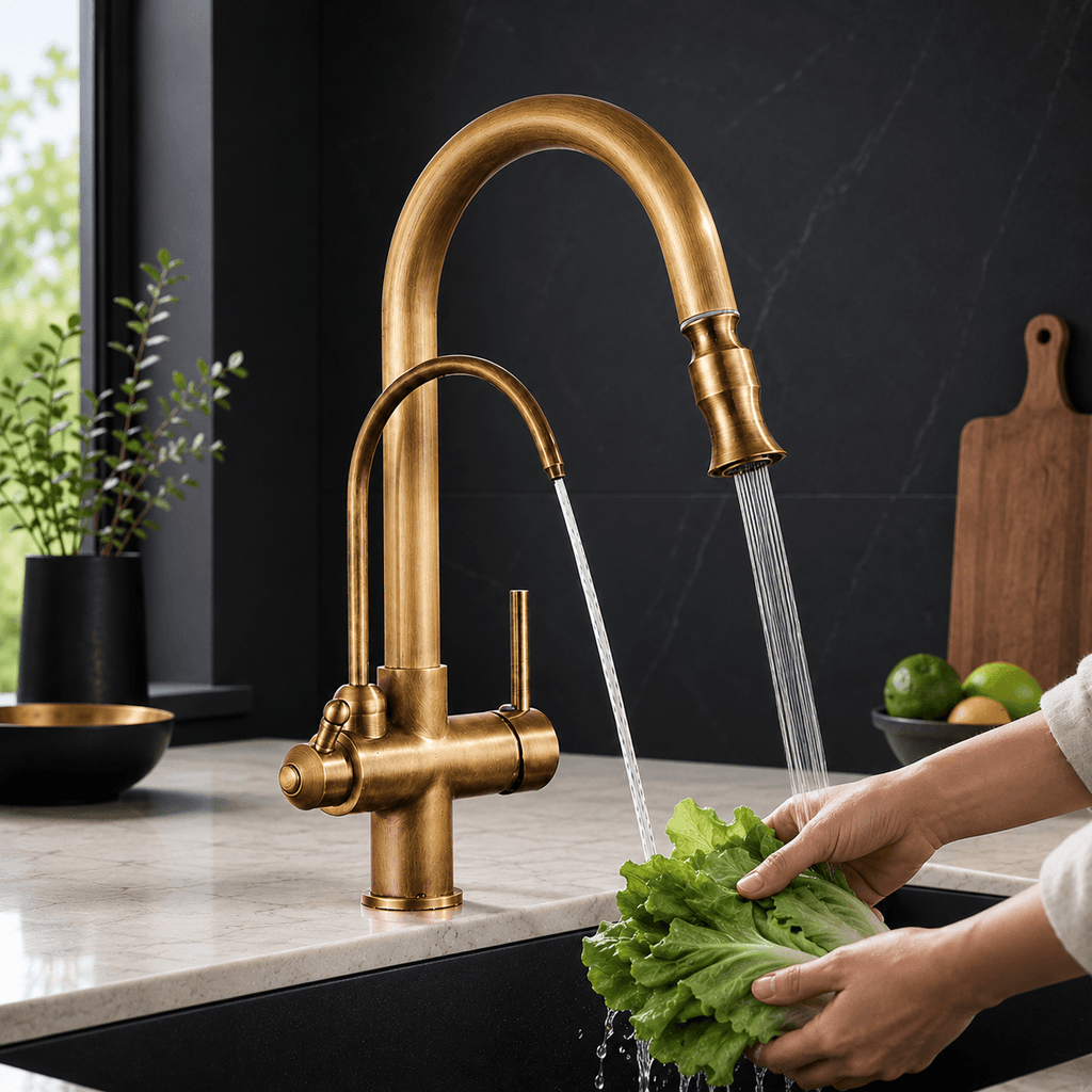 Kitchen Faucet with Pull Down Sprayer & Filtered Water Outlet