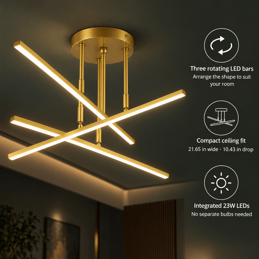 LED Ceiling Light for Bedroom, Living Room & Kitchen Island