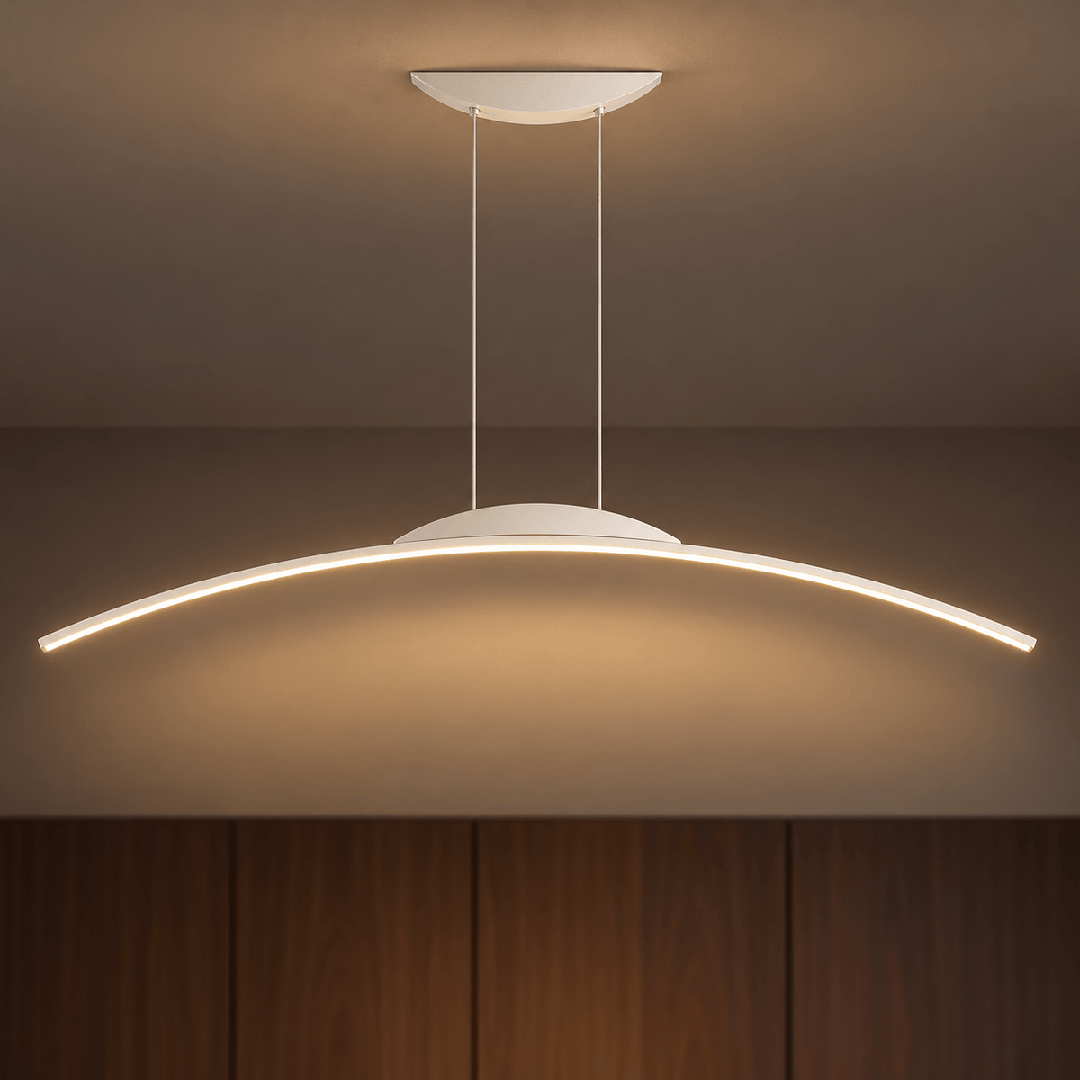 LED Kitchen Island Light & Dining Room Pendant, Curved