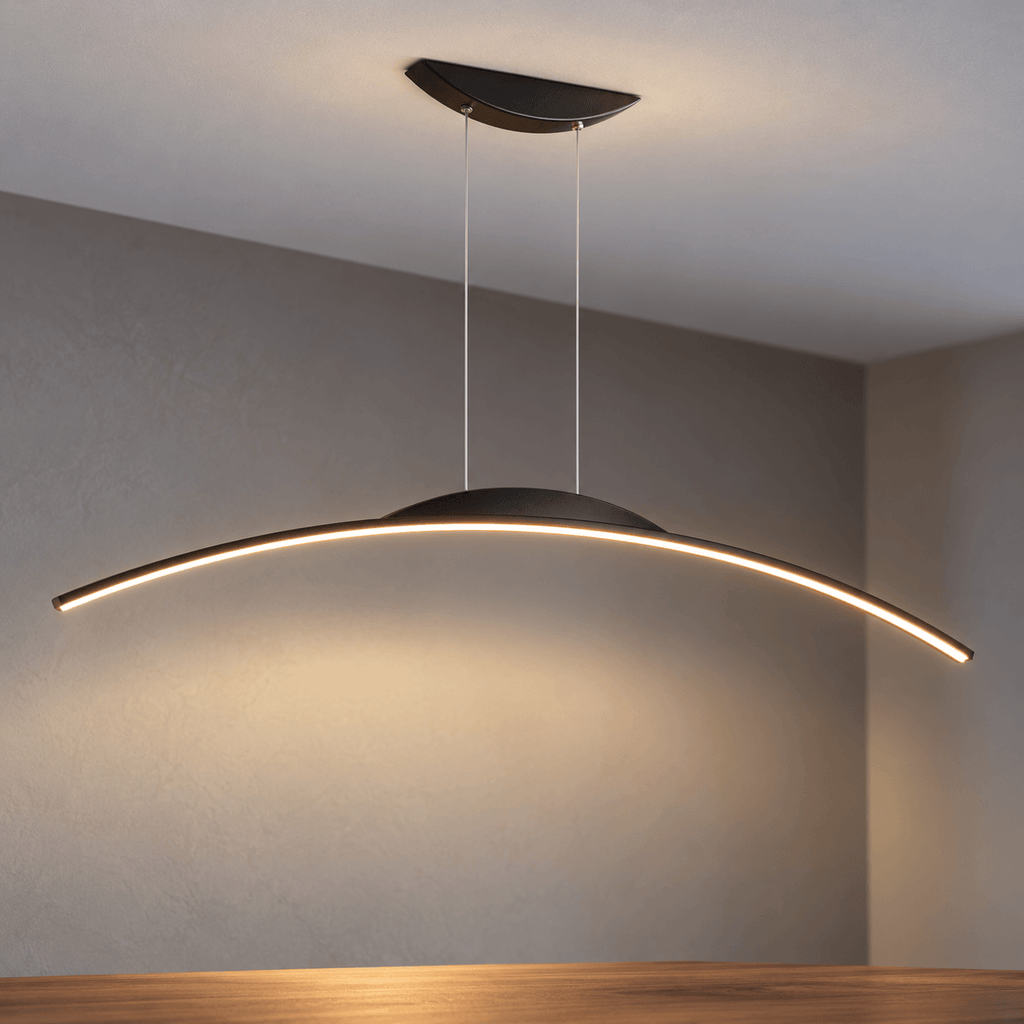 LED Kitchen Island Light & Dining Room Pendant, Curved