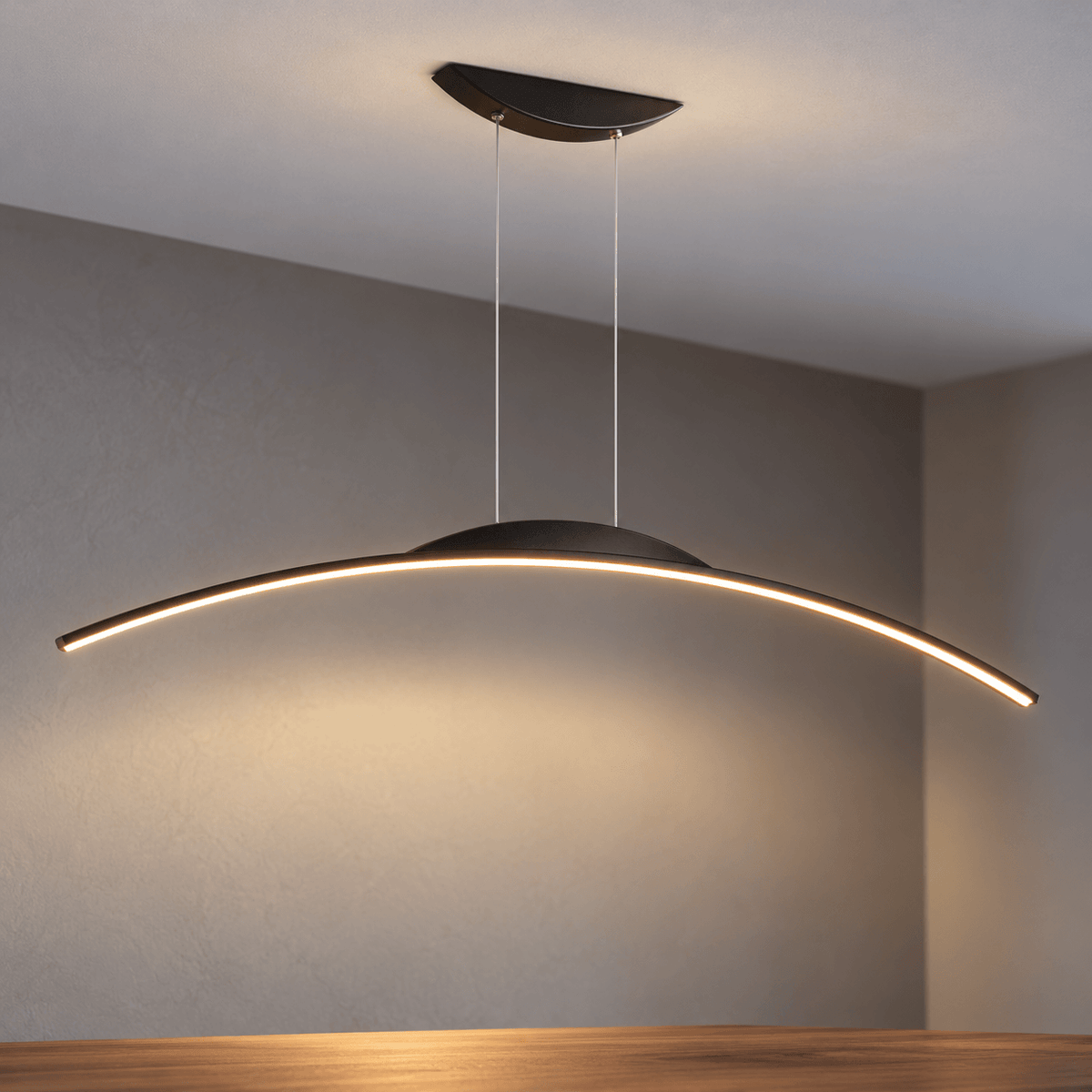 LED Kitchen Island Light & Dining Room Pendant, Curved