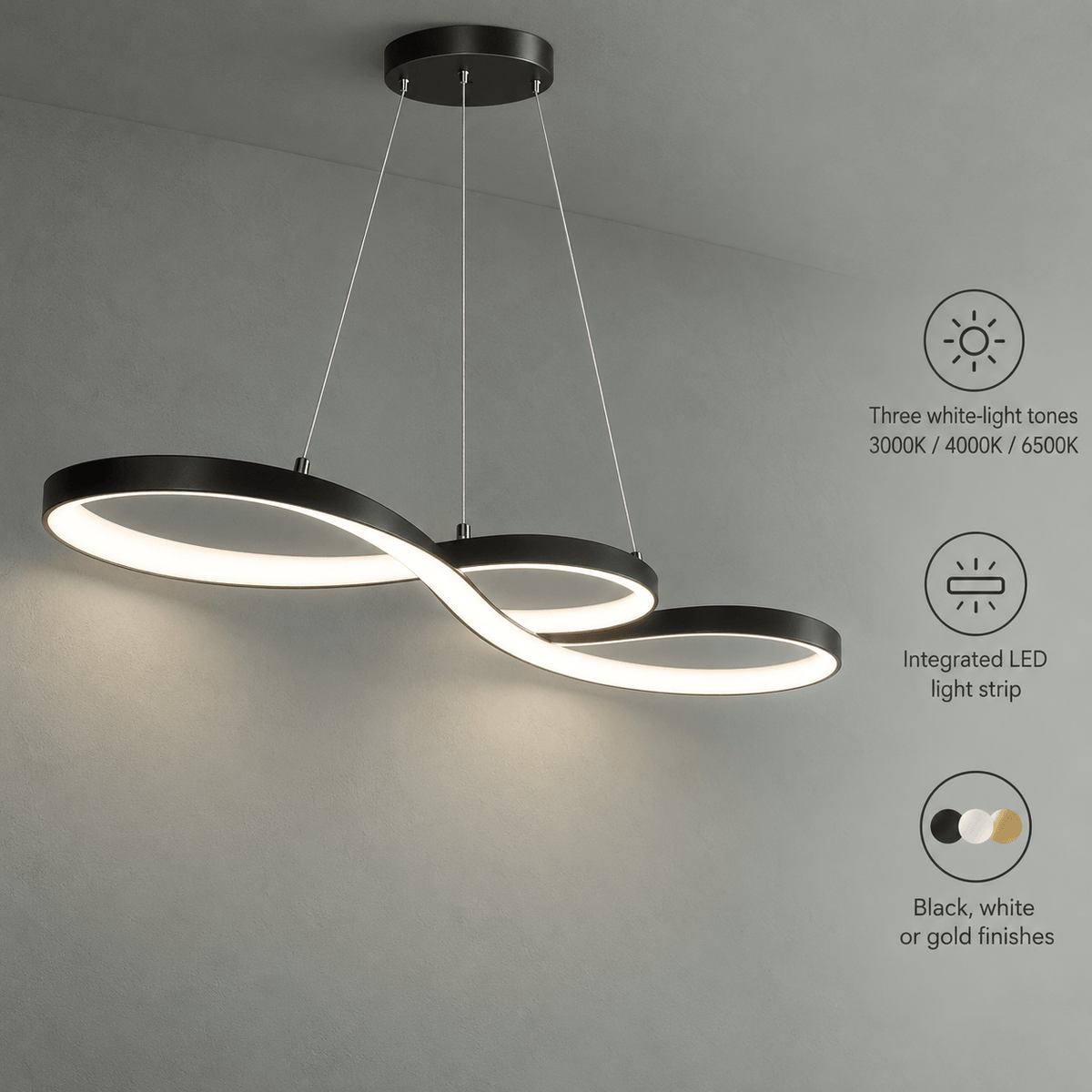 LED Light Fixture for Bedroom, Kitchen Island, Living & Dining Room
