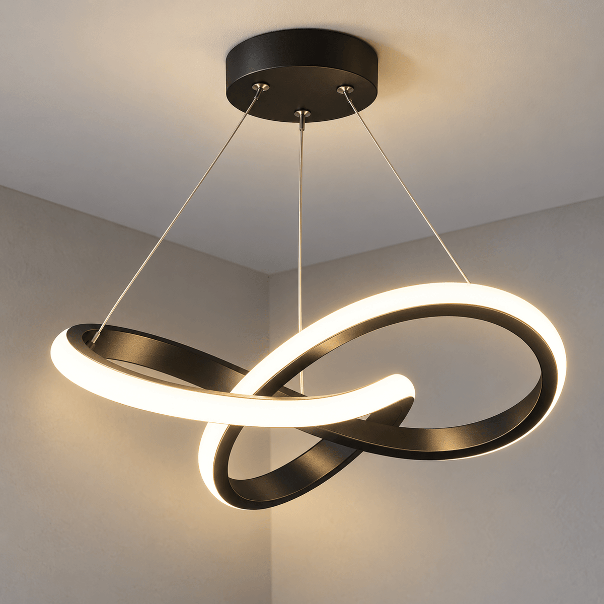 LED Pendant Light for Bedroom & Kitchen Island, Modern Loop