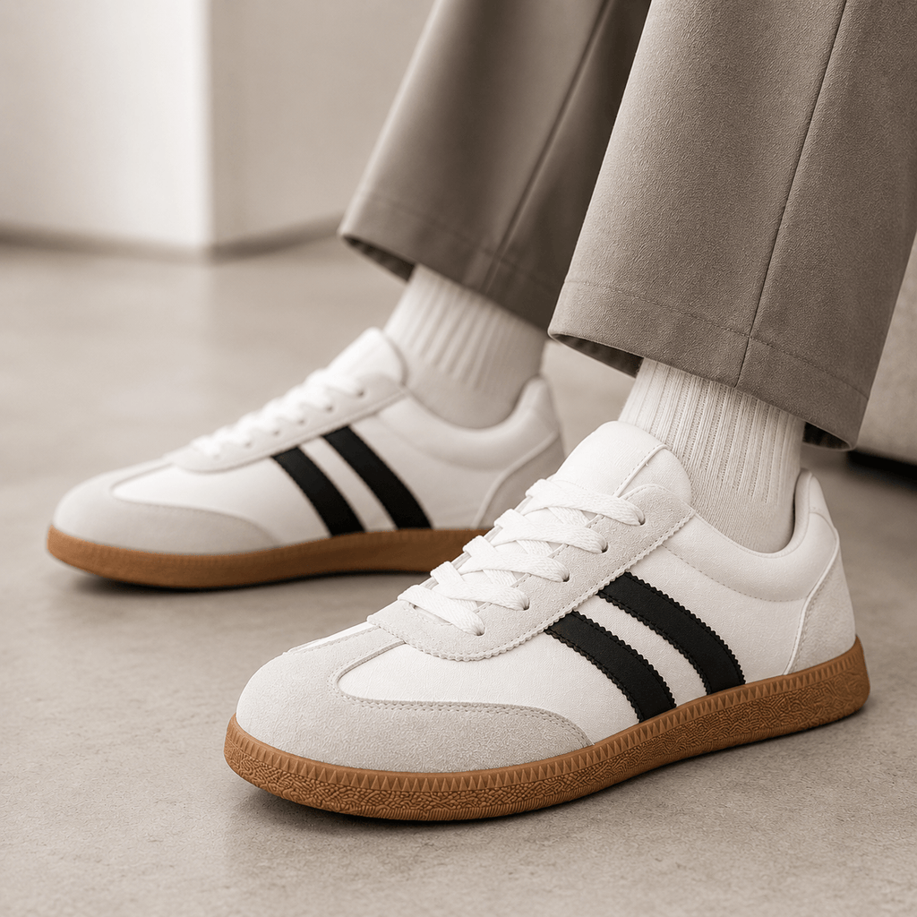Men's Casual Sneakers – Retro Low Top Gum Sole Shoes