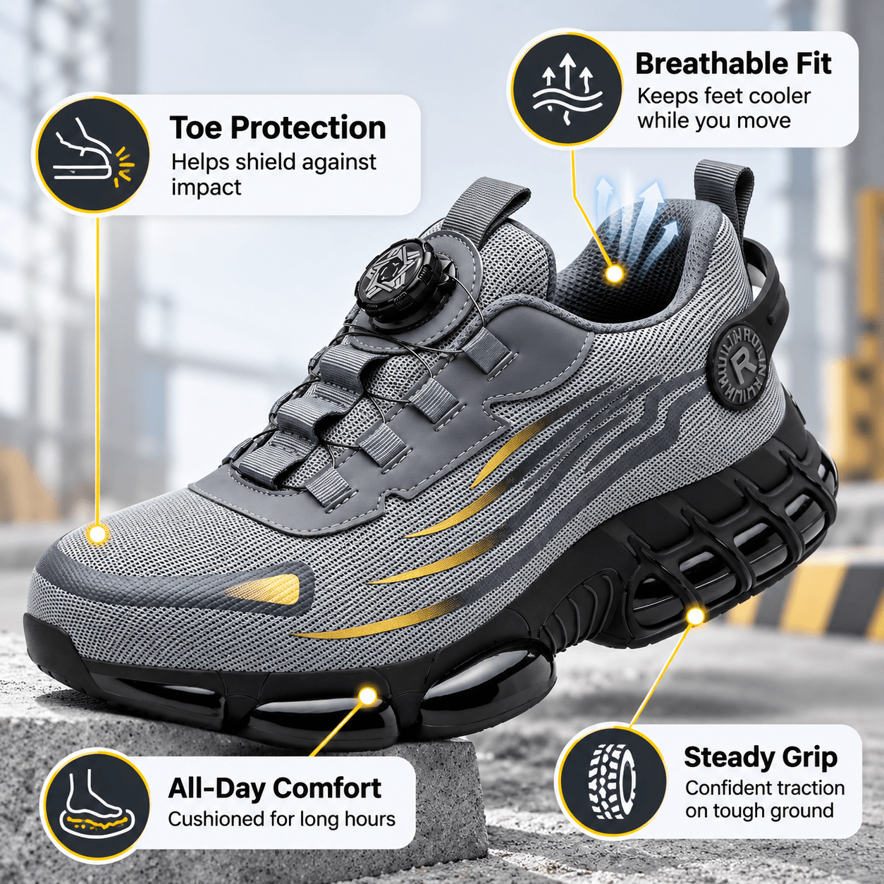 Men's Steel Toe Sneakers – Lightweight Safety Work Shoes