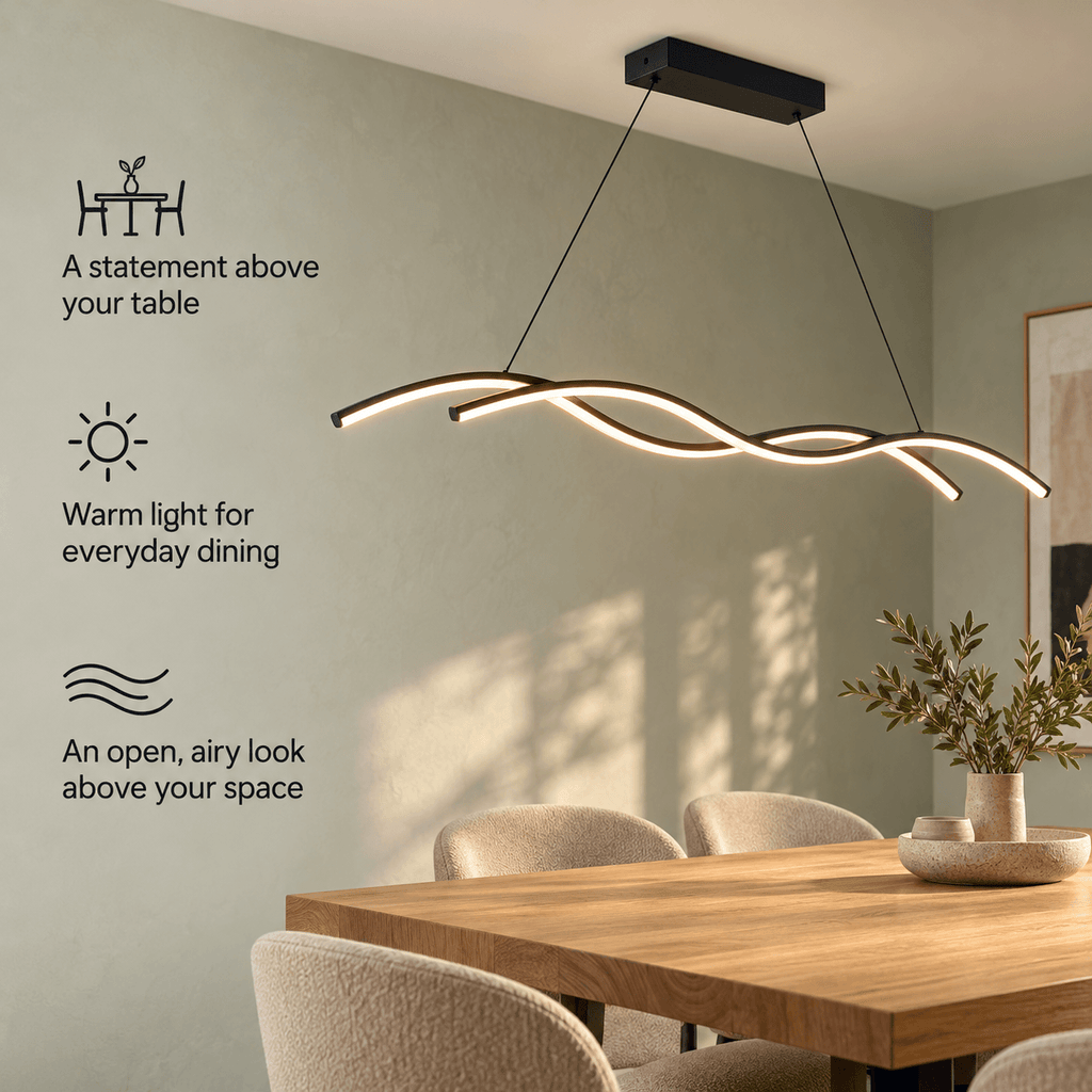 Modern LED Linear Pendant Light for Kitchen Island & Dining Room