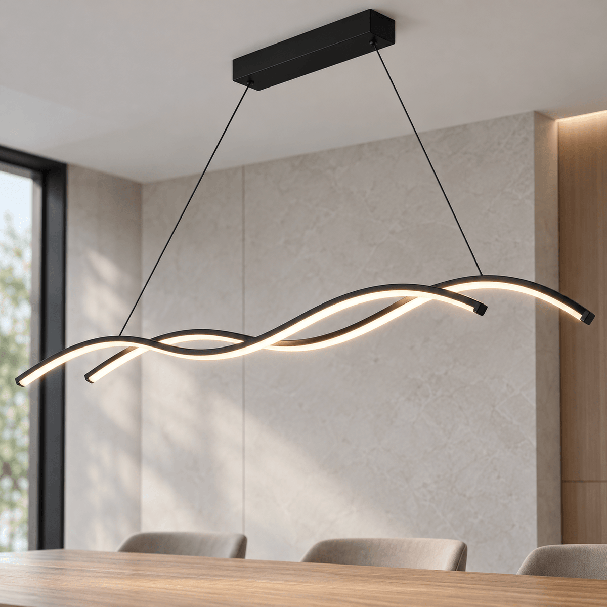 Modern LED Linear Pendant Light for Kitchen Island & Dining Room