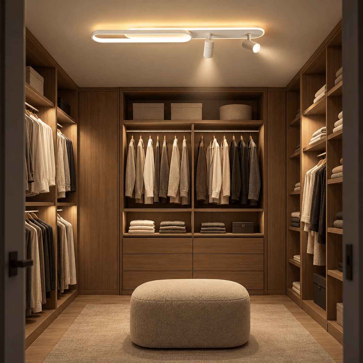 Modern LED Oval Flush Mount Ceiling Light with Spotlights