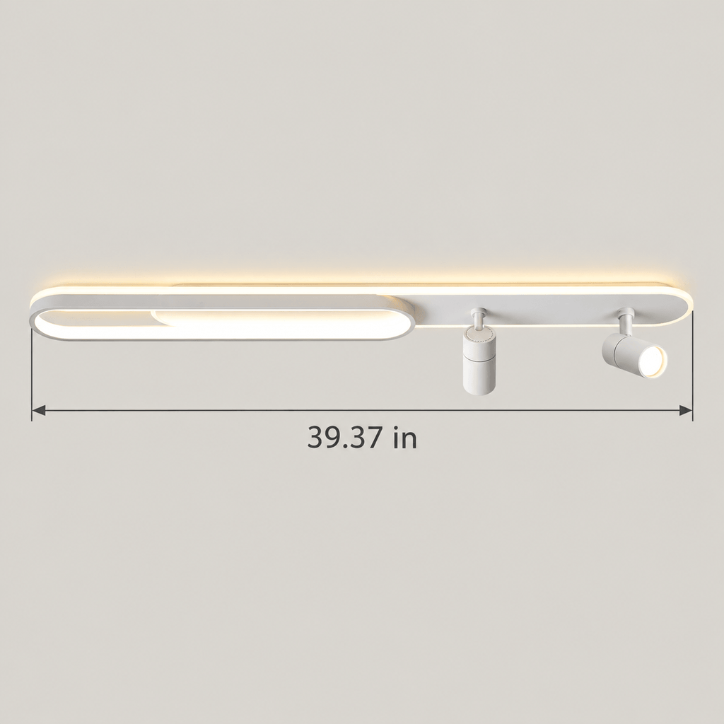 Modern LED Oval Flush Mount Ceiling Light with Spotlights