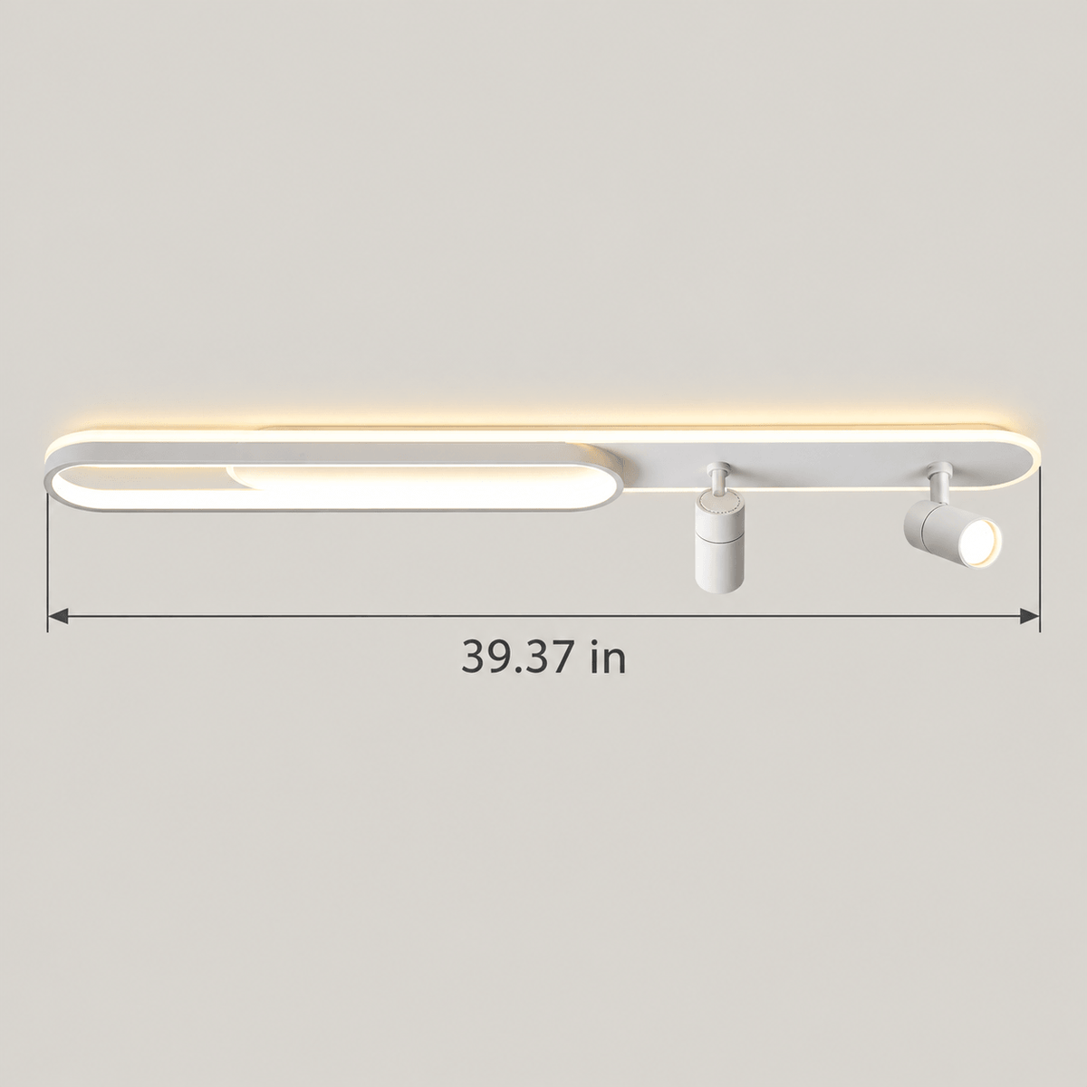 Modern LED Oval Flush Mount Ceiling Light with Spotlights